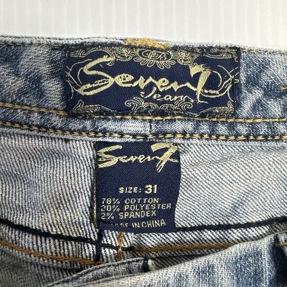 Seven7 Cropped Jeans Women’s Size 31 Blue Light Wash Stretch Denim - Picture 11 of 14
